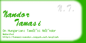 nandor tamasi business card